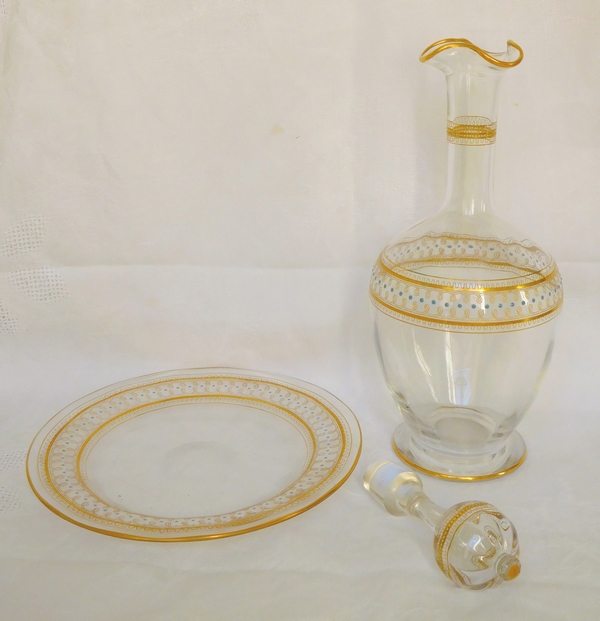 Baccarat crystal orientalist style wine decanter, late 19th century circa 1890